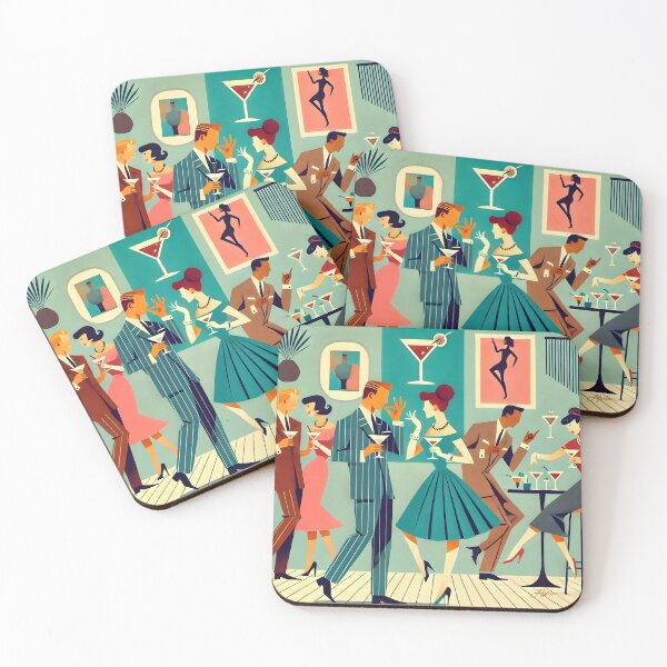 Item preview, Mid Century Modern Cocktail Party Martini Toke Dance designed and sold by Lee Hiller Designs.