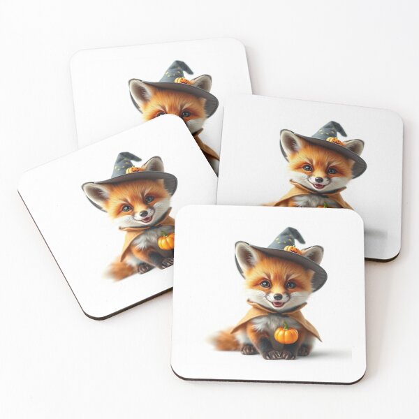 Item preview, Realistic Cute Baby Fox in Halloween Witch Costume  designed and sold by PixelVibe782.