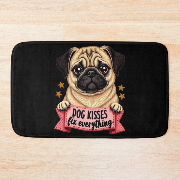 Item preview, Dog Kisses Fix Everything Pug Design designed and sold by ArtDesignTp.
