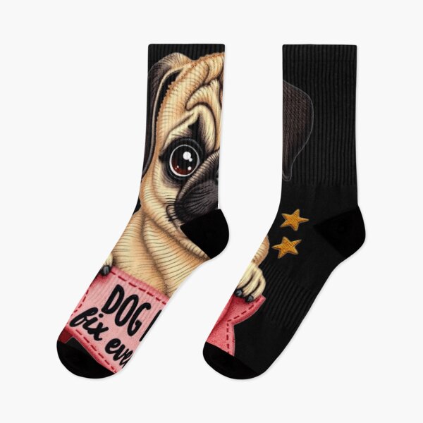 Item preview, Dog Kisses Fix Everything Pug Design designed and sold by ArtDesignTp.