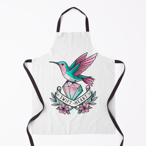 Item preview, Swift Heart – Neo-Traditional Hummingbird with Diamond and Flowers designed and sold by FlowingInkArt.