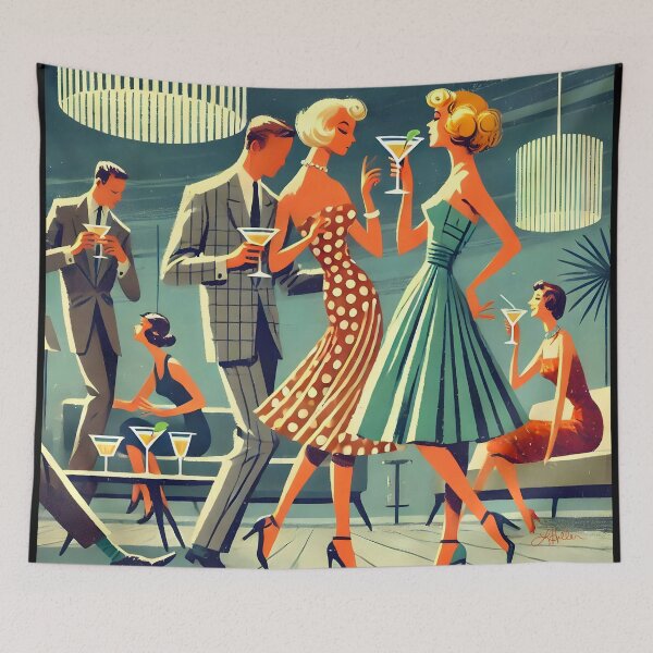 Item preview, Mid Century Modern Cocktail Party Martini Dance Trio designed and sold by Lee Hiller Designs.
