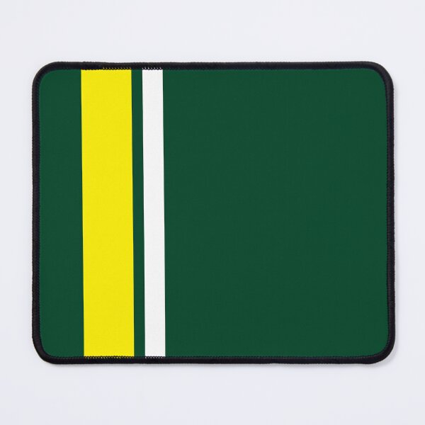 Item preview, Single Racing Stripe Yellow - Thick - Rigth Side - White Pinstripe (British Racing Green) designed and sold by Racing Stripes Only.