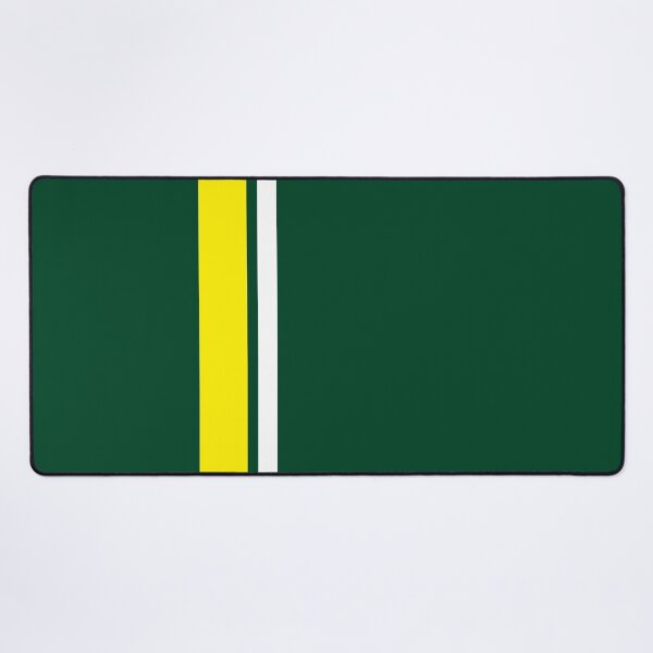 Item preview, Single Racing Stripe Yellow - Thick - Rigth Side - White Pinstripe (British Racing Green) designed and sold by Racing Stripes Only.