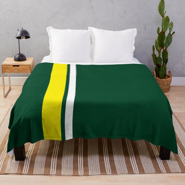 Item preview, Single Racing Stripe Yellow - Thick - Rigth Side - White Pinstripe (British Racing Green) designed and sold by Racing Stripes Only.