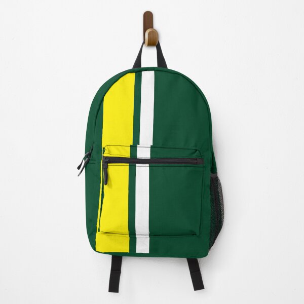 Item preview, Single Racing Stripe Yellow - Thick - Rigth Side - White Pinstripe (British Racing Green) designed and sold by Racing Stripes Only.