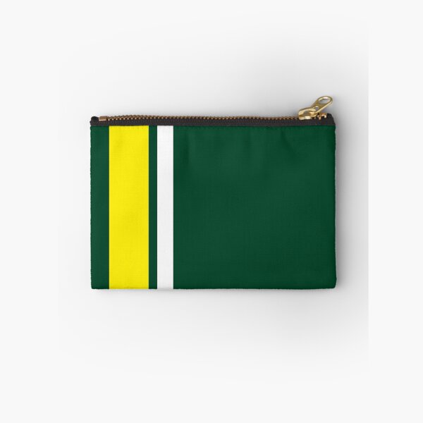Item preview, Single Racing Stripe Yellow - Thick - Rigth Side - White Pinstripe (British Racing Green) designed and sold by Racing Stripes Only.