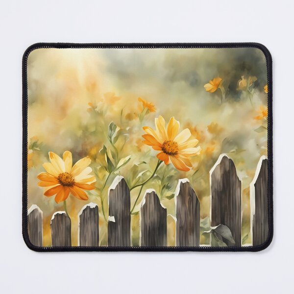 Item preview, Yellow Flowers by Wooden Fence designed and sold by CalmnessbyChoice.
