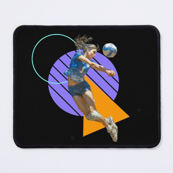 Item preview, Volleyball Dig Action Powerful Defensive Play on Modern Geometric Background designed and sold by daila70.