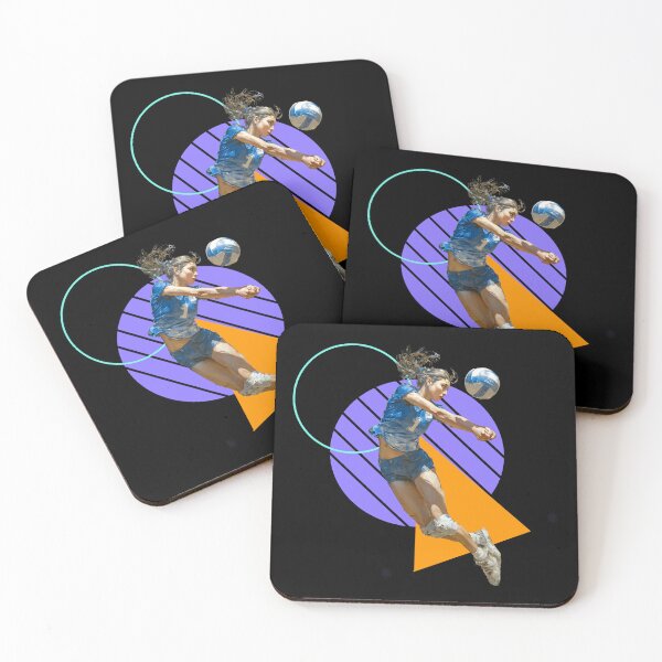 Item preview, Volleyball Dig Action Powerful Defensive Play on Modern Geometric Background designed and sold by daila70.