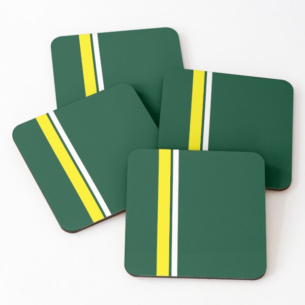 Item preview, Single Racing Stripe Yellow - Rigth Side - White Pinstripe (British Racing Green) designed and sold by Racing Stripes Only.