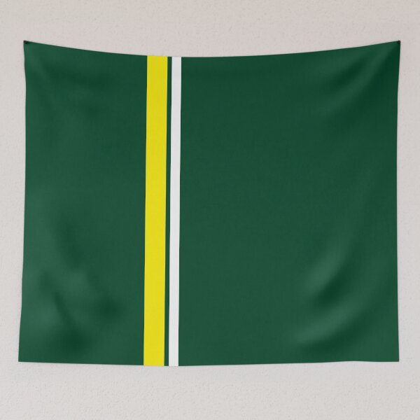 Item preview, Single Racing Stripe Yellow - Rigth Side - White Pinstripe (British Racing Green) designed and sold by Racing Stripes Only.
