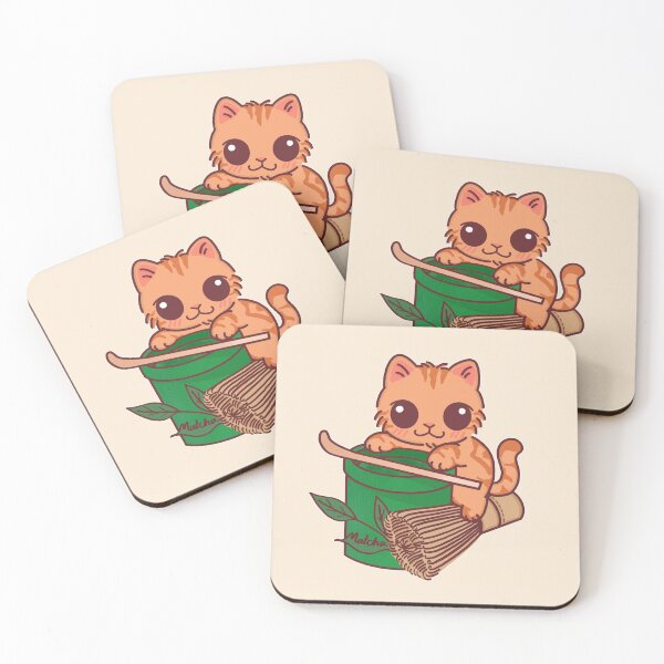 Item preview, Cute Cat with Matcha Whisk and Tea Scoop designed and sold by BGMeYou.