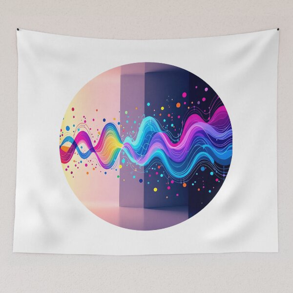 Item preview, soundwaves light room round colorful abstract design designed and sold by SmashingDeals.