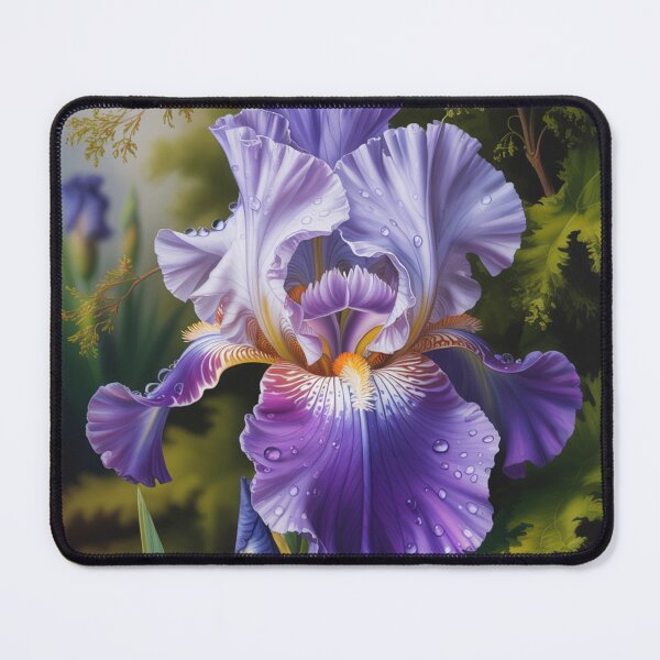 Item preview, Iris flower against the background of a forest thicket,abstract. designed and sold by elegantpaterns.