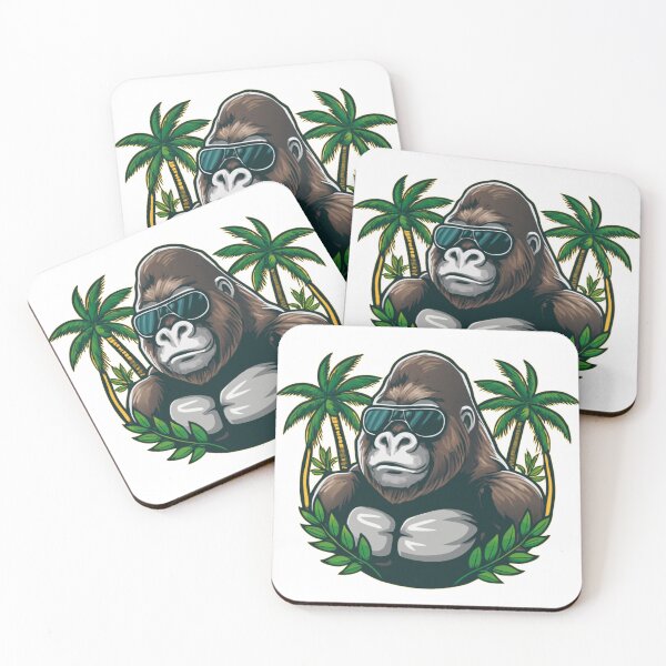 Item preview, Cool Gorilla with Sunglasses Tropical Vector Art designed and sold by Royalsticker.