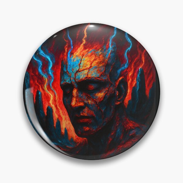 Item preview, Echoes Burn Beneath Scars | Surreal Fiery Volcano Artwork designed and sold by DireBlaze.