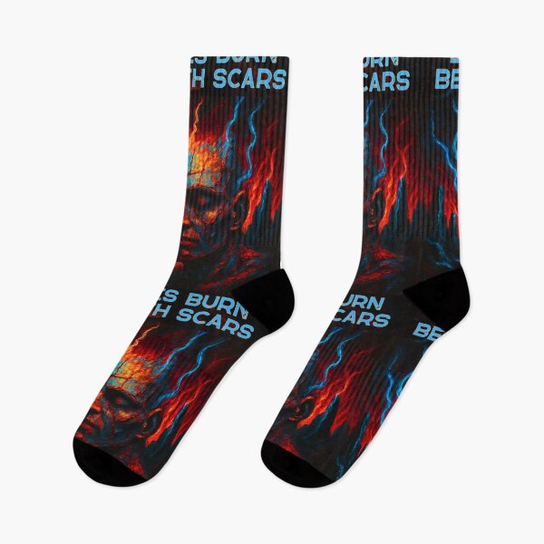 Item preview, Echoes Burn Beneath Scars | Surreal Fiery Volcano Artwork designed and sold by DireBlaze.