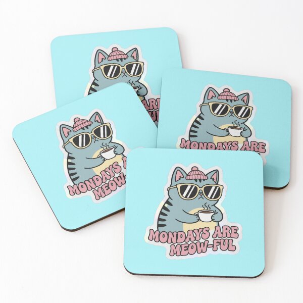 Item preview, Mondays Are Meow-ful Meme Cat designed and sold by MattBStickers.