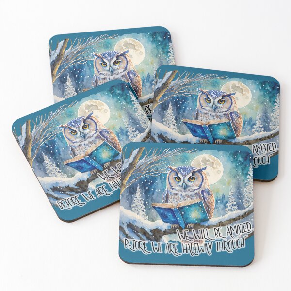Item preview, We Will Be Amazed Owl with Big Book On A Starry Night designed and sold by ApexDesigners.