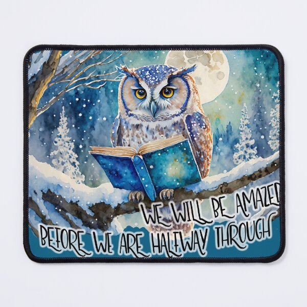 Item preview, We Will Be Amazed Owl with Big Book On A Starry Night designed and sold by ApexDesigners.