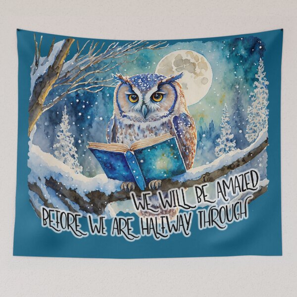 Item preview, We Will Be Amazed Owl with Big Book On A Starry Night designed and sold by ApexDesigners.