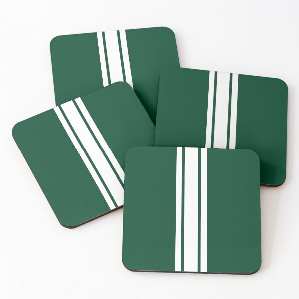 Item preview, Single Stripe with 2 Thick Pinstripes (White on British Racing Green ) designed and sold by Racing Stripes Only.