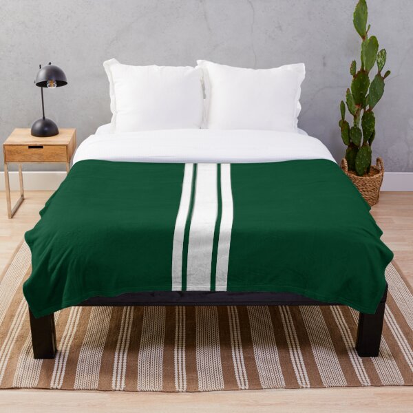 Item preview, Single Stripe with 2 Thick Pinstripes (White on British Racing Green ) designed and sold by Racing Stripes Only.