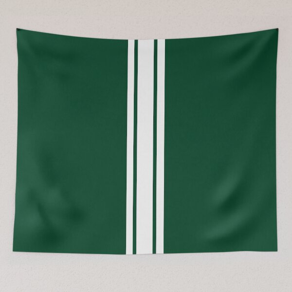 Item preview, Single Stripe with 2 Thick Pinstripes (White on British Racing Green ) designed and sold by Racing Stripes Only.