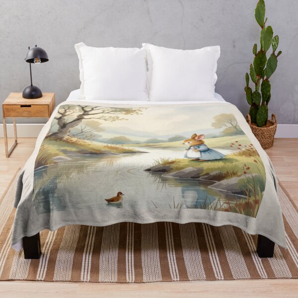 Item preview, Cute Bunny by the River – Whimsical Woodland Animal Art designed and sold by Ink And Inspire.