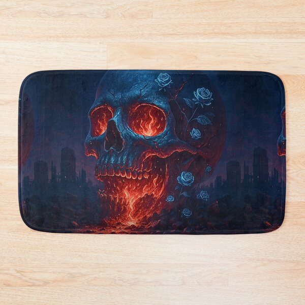 Item preview, Neon Burning Skull Heavy Metal Shirt Design designed and sold by DireBlaze.