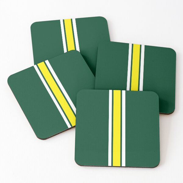 Item preview, Single Stripe with 2 Thick Pinstripes (White & Yellow on British Racing Green) designed and sold by Racing Stripes Only.