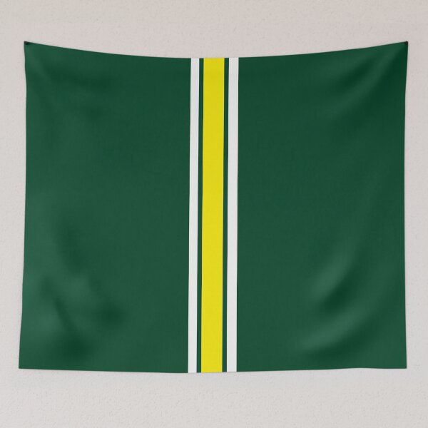 Item preview, Single Stripe with 2 Thick Pinstripes (White & Yellow on British Racing Green) designed and sold by Racing Stripes Only.
