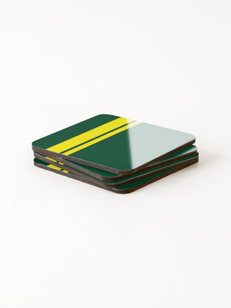 Thumbnail 4 of 5, Coasters (Set of 4), Single Racing Stripe - Rigth Side 1 Pinstripe (British Racing Green Background) designed and sold by RacingStripes.
