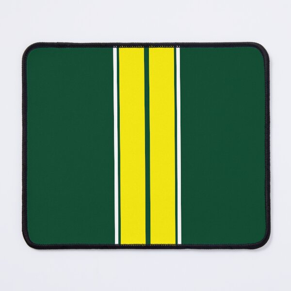 Item preview, British Racing - Dual Racing Stripes 2 White Pinstripes (Yellow - British Racing Green) designed and sold by Racing Stripes Only.