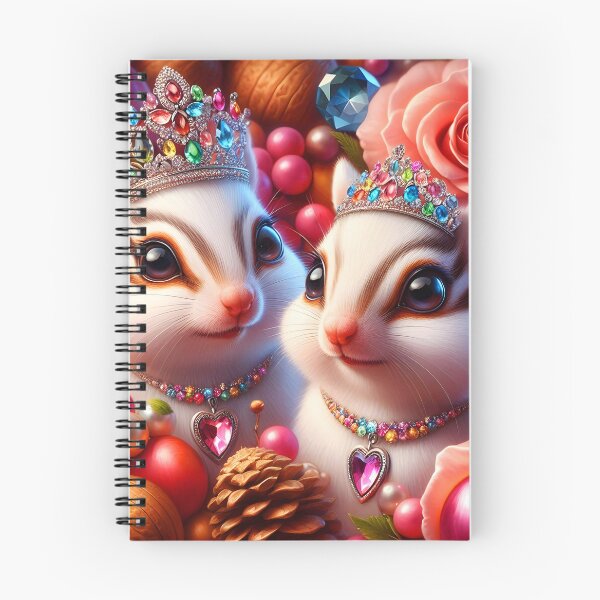 Item preview, Pearl Sisters – White Chipmunks with Tiaras and Crystal Hearts designed and sold by EmeraldeaArt.