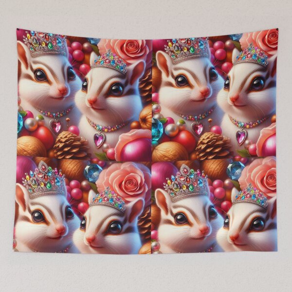 Item preview, Pearl Sisters – White Chipmunks with Tiaras and Crystal Hearts designed and sold by EmeraldeaArt.