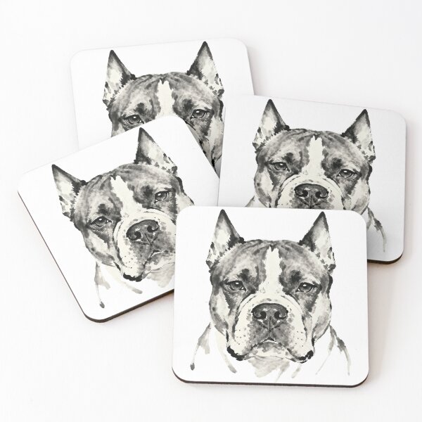 Item preview, Staffordshire Bull Terrier Ink Painting Close-up designed and sold by forget45studio.