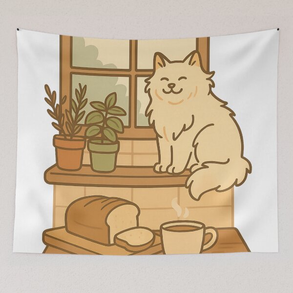 Item preview, Cozy Kitchen Cat – Martha Stewart Aesthetic Sticker designed and sold by StickyGuys.