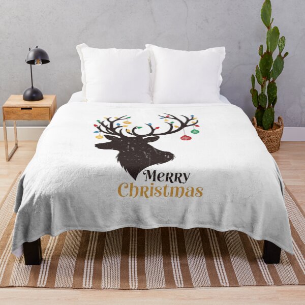 Item preview, Reindeer Silhouette with Christmas Lights and Ornaments designed and sold by thisismgv.