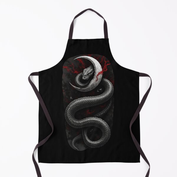 Item preview, Gothic Snake & Crescent Moon – Occult Dark Symbol designed and sold by SEBRYS.