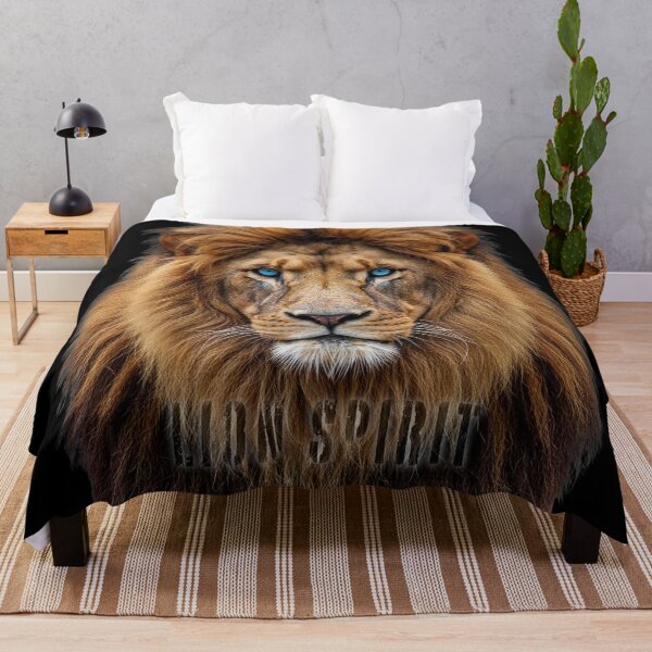 Item preview, Majestic Lion Face with Blue Eyes | Wildlife Animal Art Print designed and sold by cabana.space.