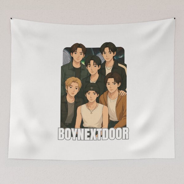 Item preview, BOYNEXTDOOR Name Cartoon illustration Collage K-pop Group designed and sold by AJUNICE STUDIO.