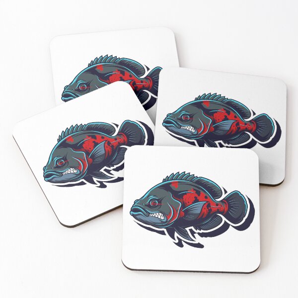 Item preview, Fierce Oscar Fish Logo – Unique Predator Sticker Design designed and sold by Vextura.