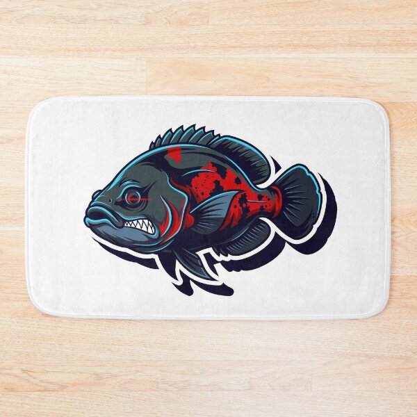 Item preview, Fierce Oscar Fish Logo – Unique Predator Sticker Design designed and sold by Vextura.