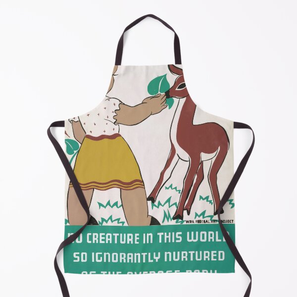 Item preview, Vintage WPA Art Poster | 1930s Child Welfare Design | Blonde Girl & Fawn | Art Deco Style | Federal Art Project Print designed and sold by artofuniverse.