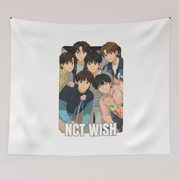 Item preview, NCT WISH Name Cartoon illustration Collage K-pop Group designed and sold by AJUNICE STUDIO.