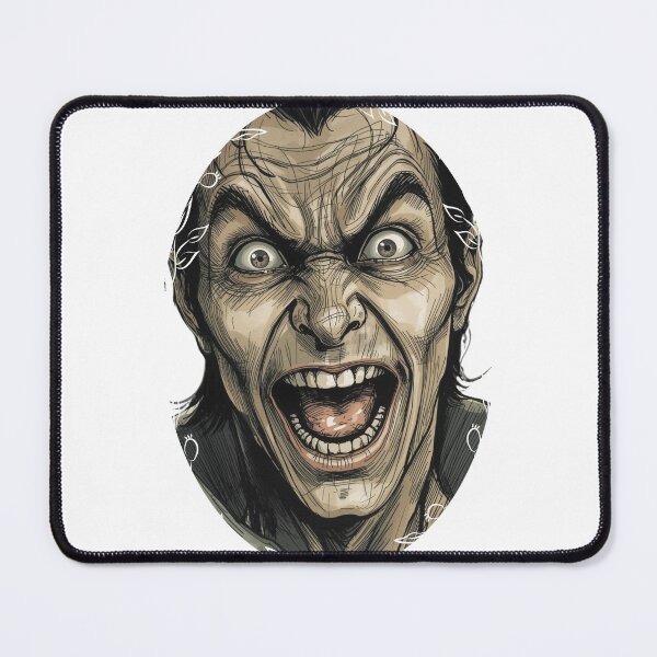 Item preview, Maniacal Scream Face — Gritty Comic Portrait (Dark Art Illustration) designed and sold by Feel It All Club.