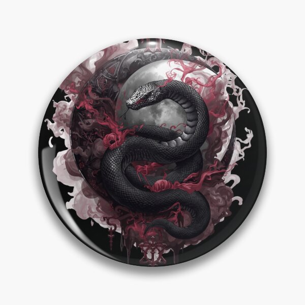 Item preview, Serpiente oculta y luna creciente – Arte místico oscuro designed and sold by SEBRYS.