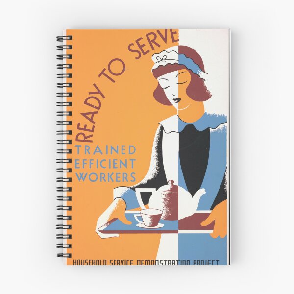 Item preview, Art Deco WPA Poster | Ready to Serve | Vintage 1930s Print | Trained Efficient Workers | Geometric Design & Bold Colors designed and sold by artofuniverse.